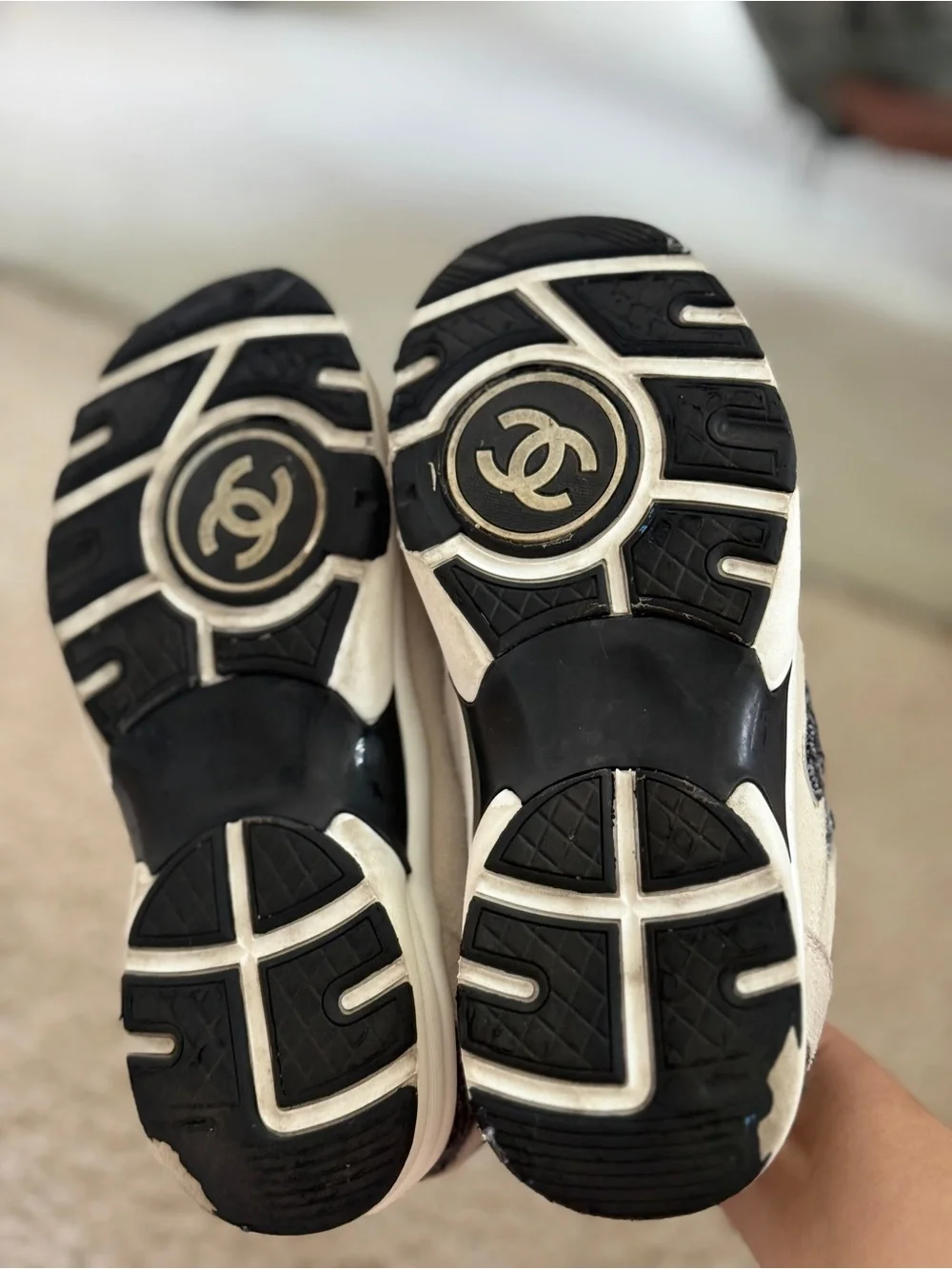 CHANEL Sneaker Gray Tweed Low Top 38